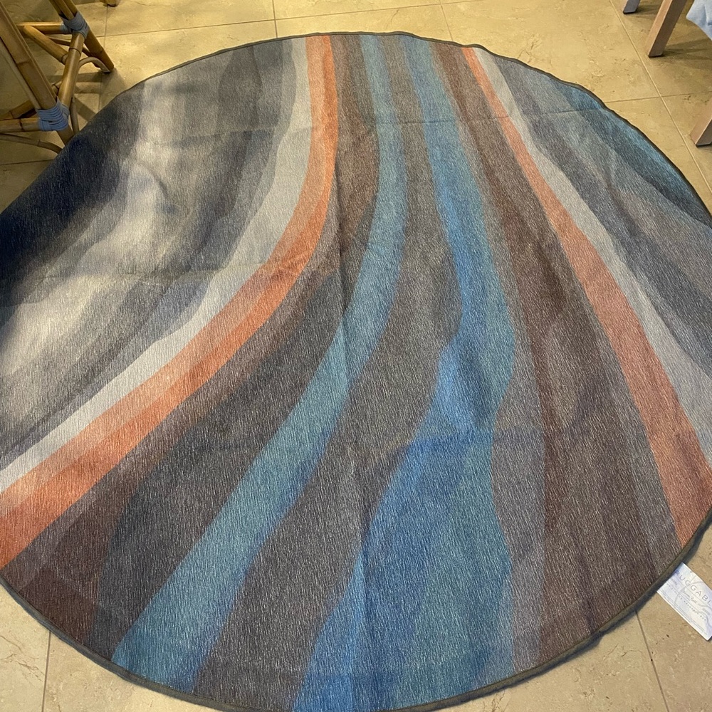 Ruggable Round Multicolor Striped Rug